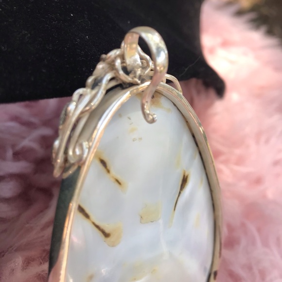 Gorgeous large mabe blister Pearl and sterling silver pendant - Picture 5 of 6